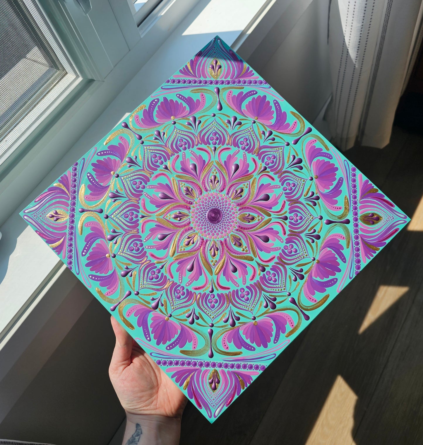 Mandala losange. Afficher au centre holistique l'Harmonie.