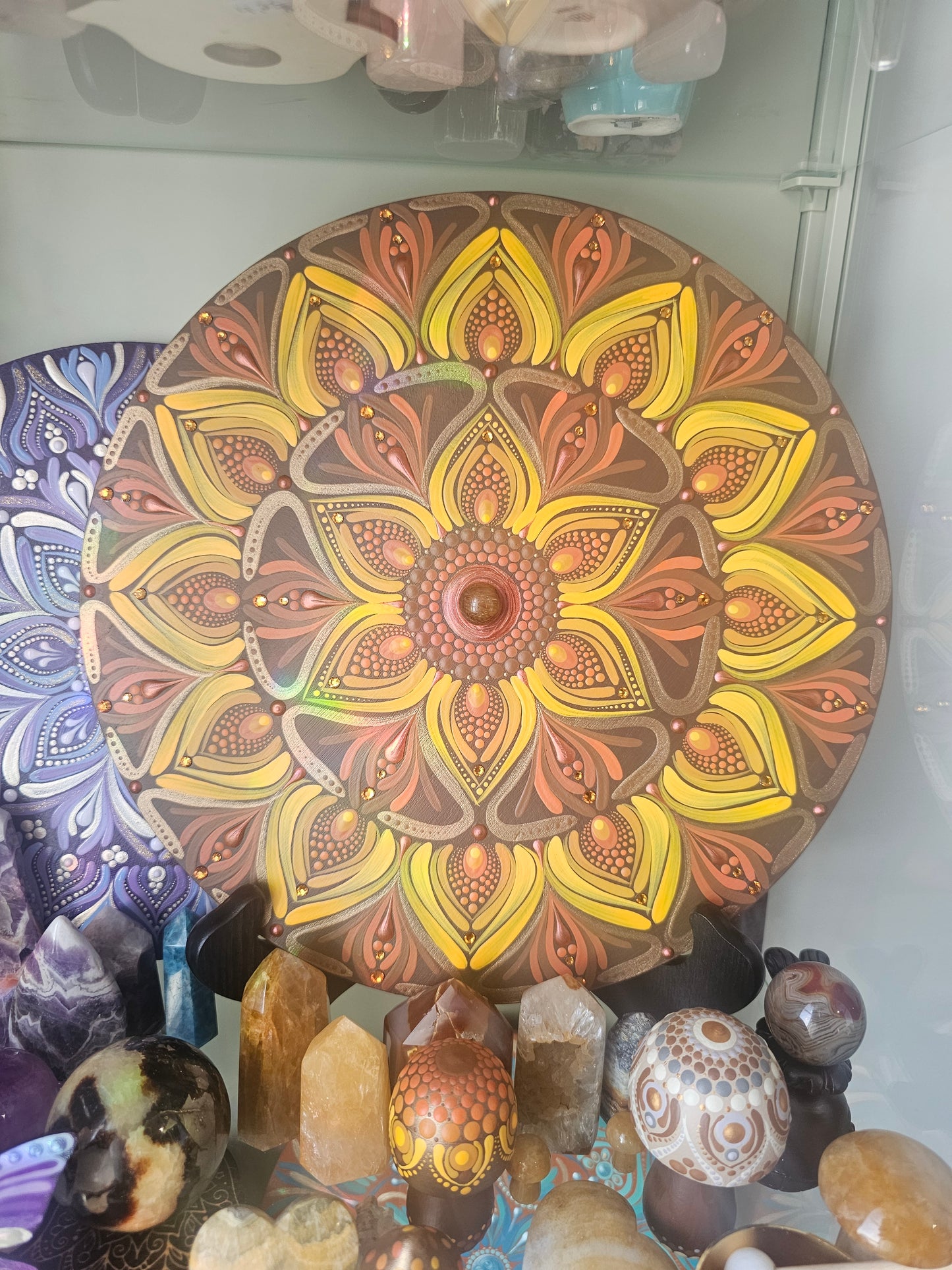 Mandala Tournesol sur socle 🌻