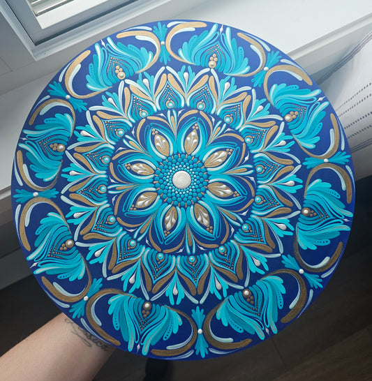 Mandala bleu 14 pouces