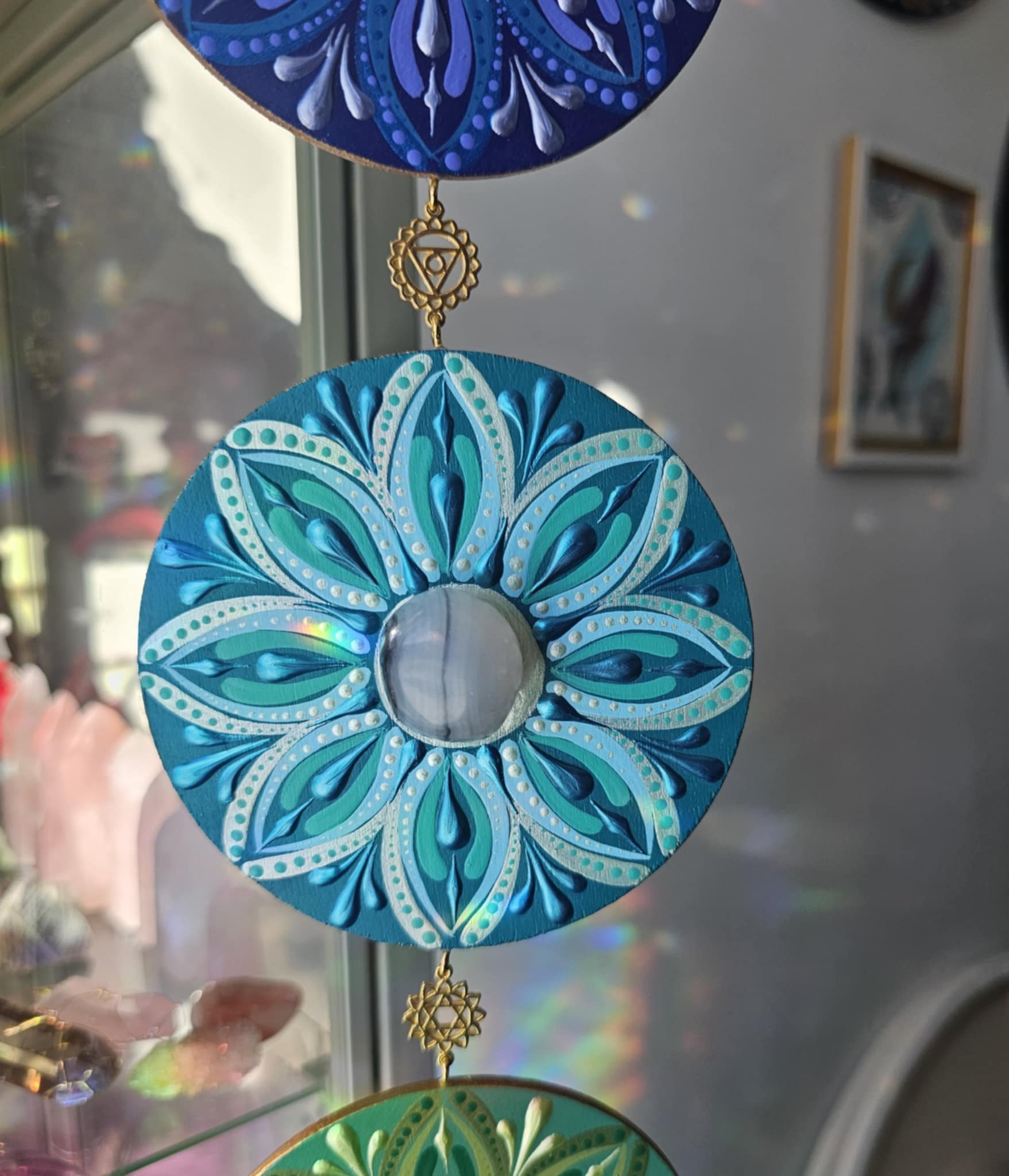 7 Chakra Banner on Wood ✨