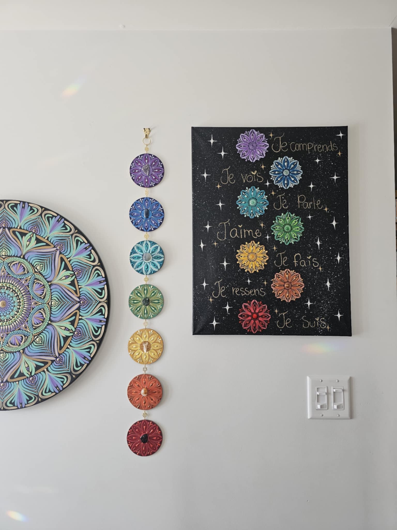 7 Chakra Banner on Wood ✨