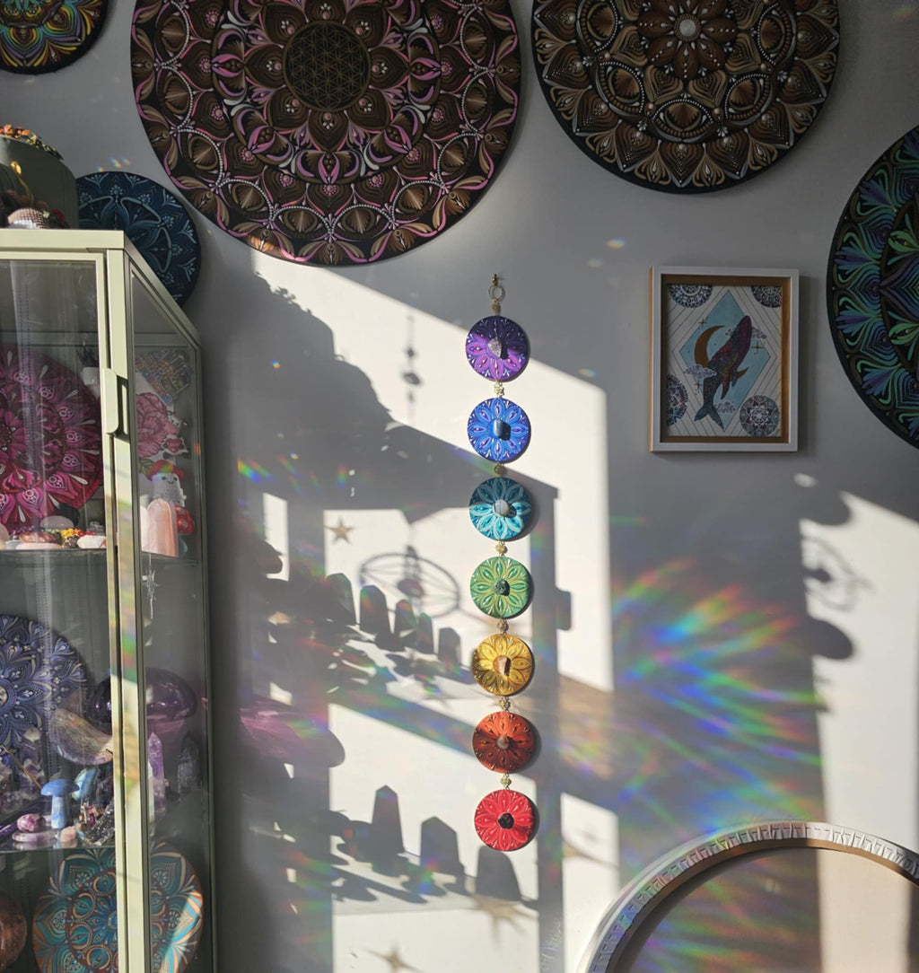 7 Chakra Banner on Wood ✨