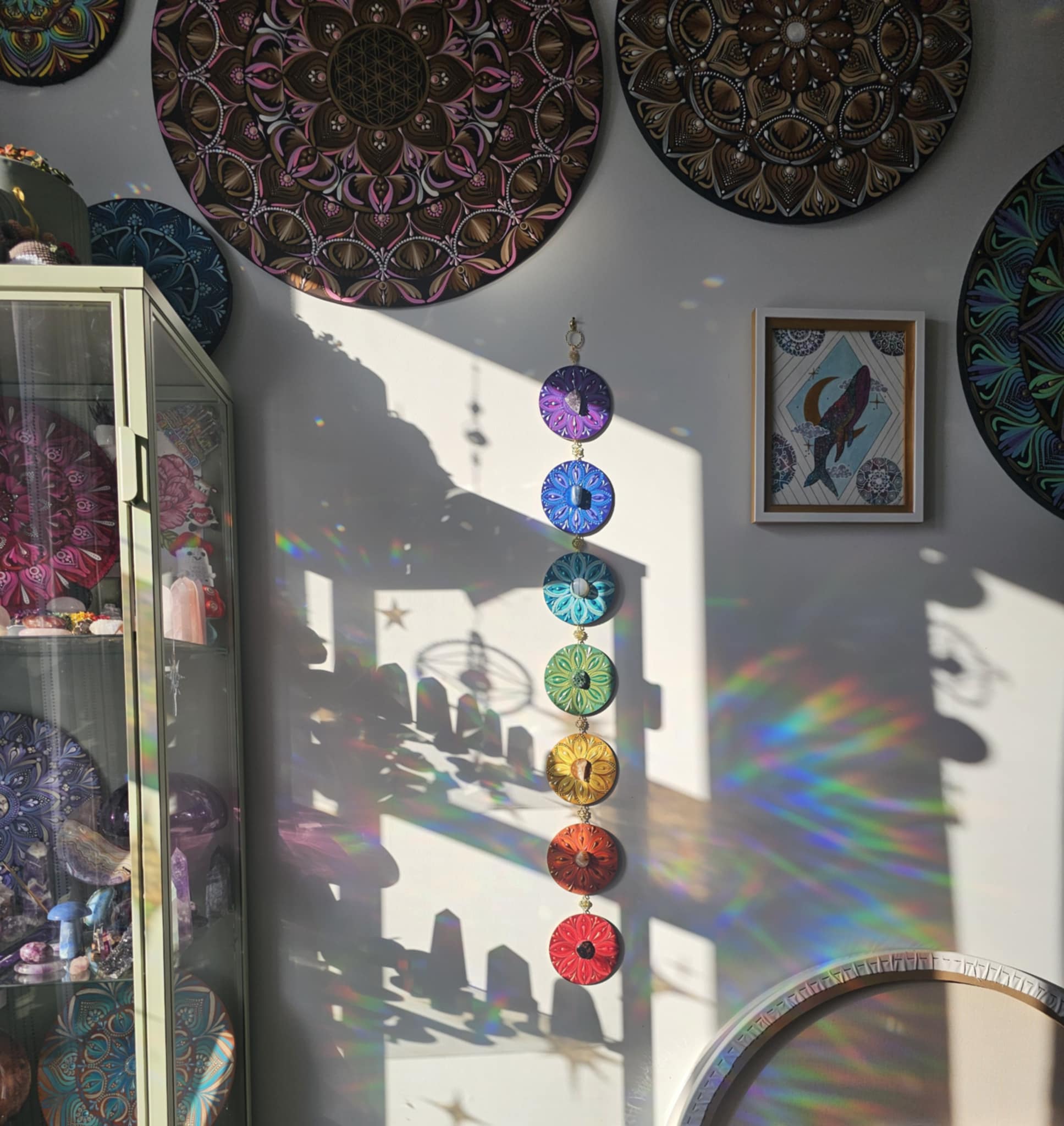 7 Chakra Banner on Wood ✨