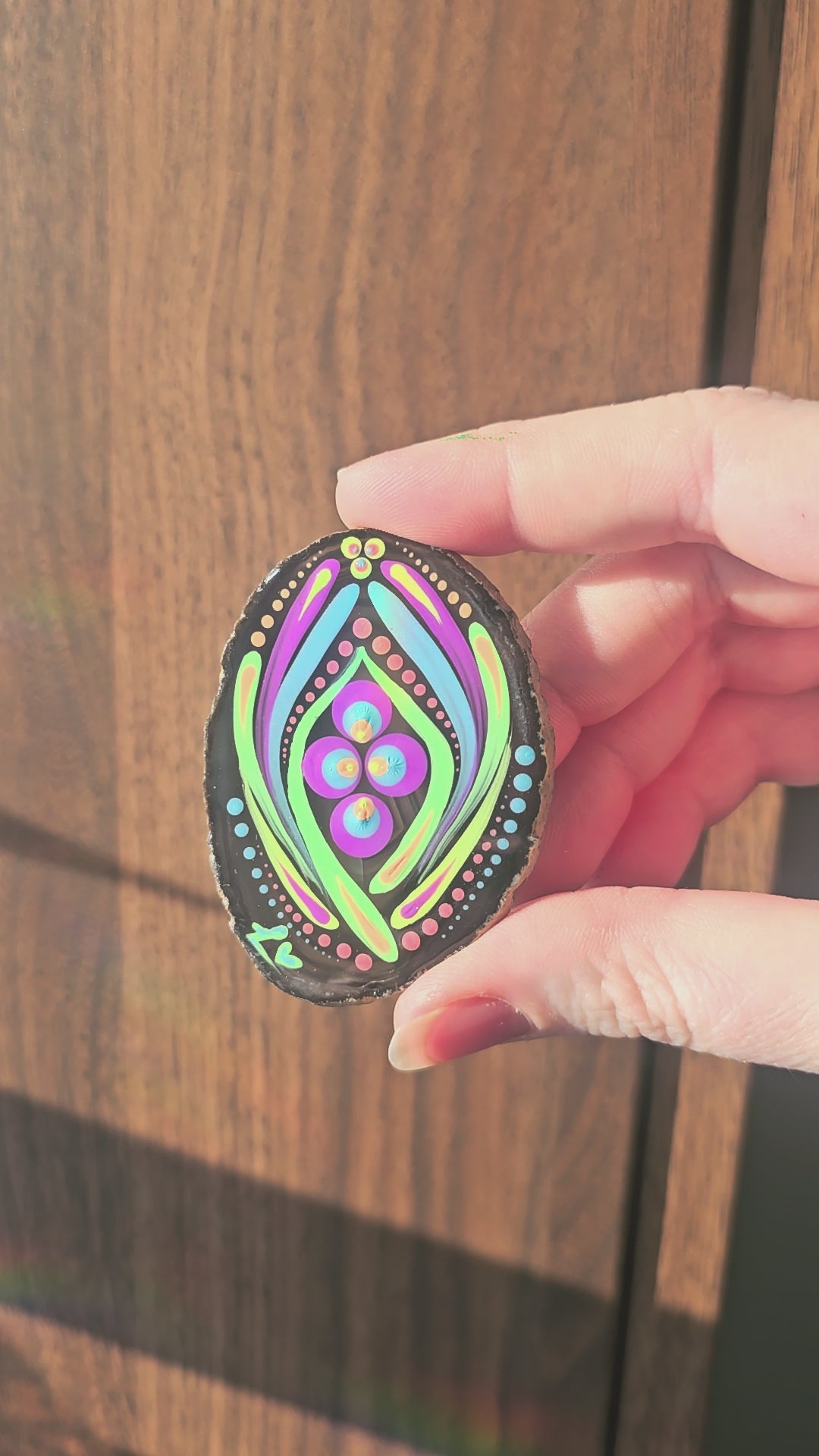 Tranche d'Agate peint UV 🖌️✨