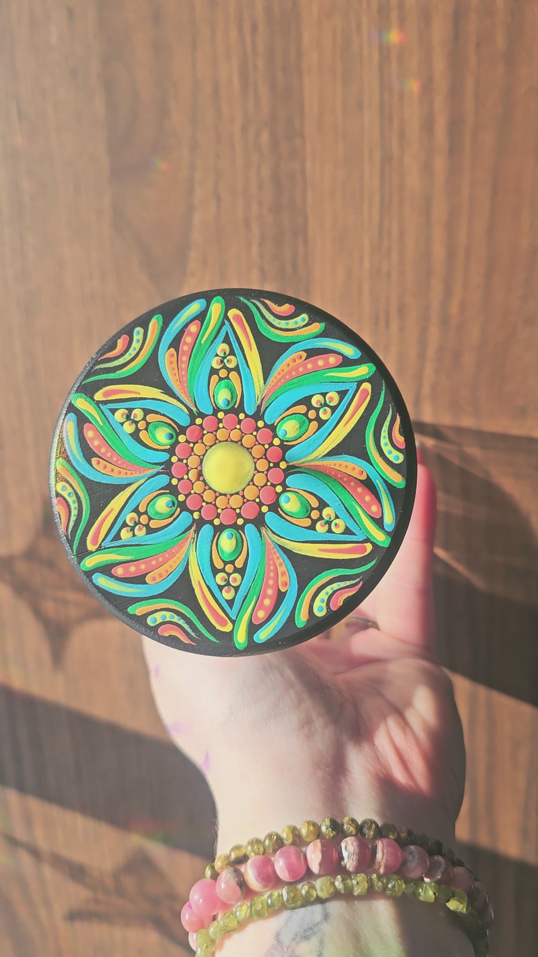 Bol en vitre avec couvercle en bois