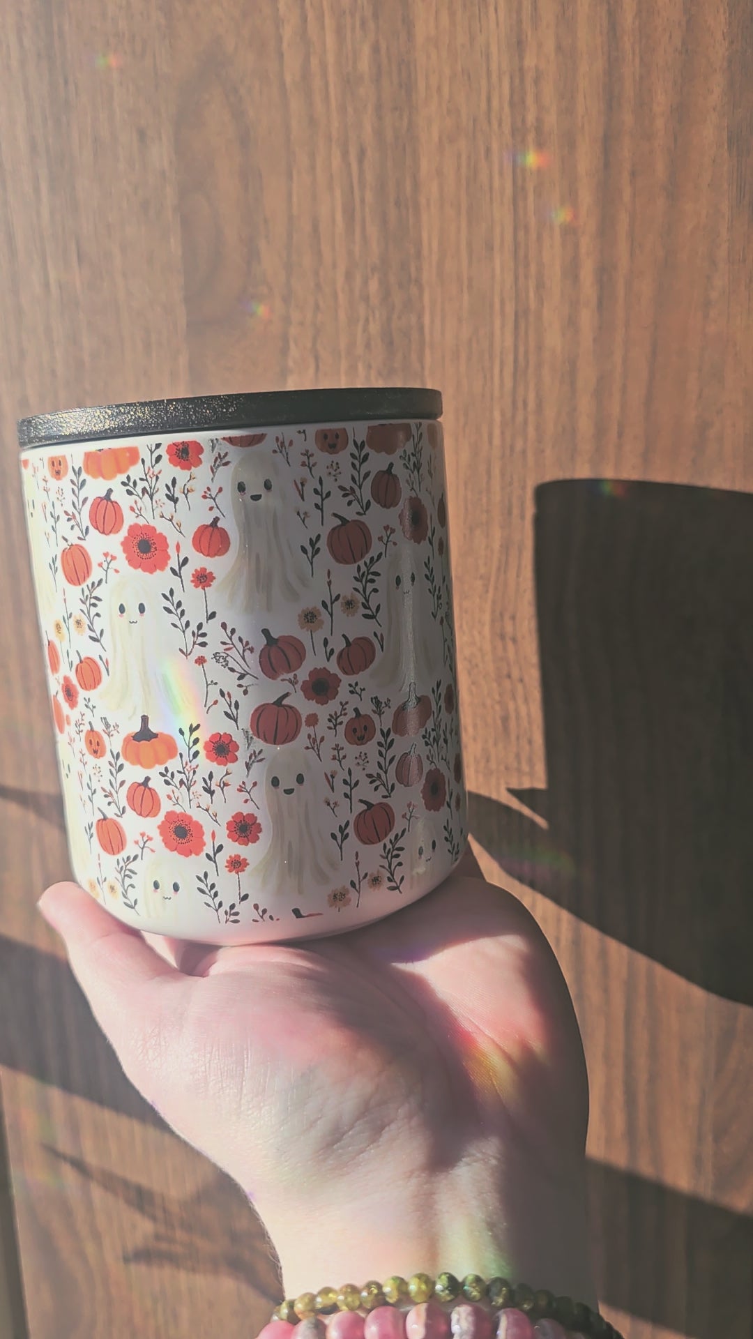 Bol en céramique avec couvercle en bois 👻🎃