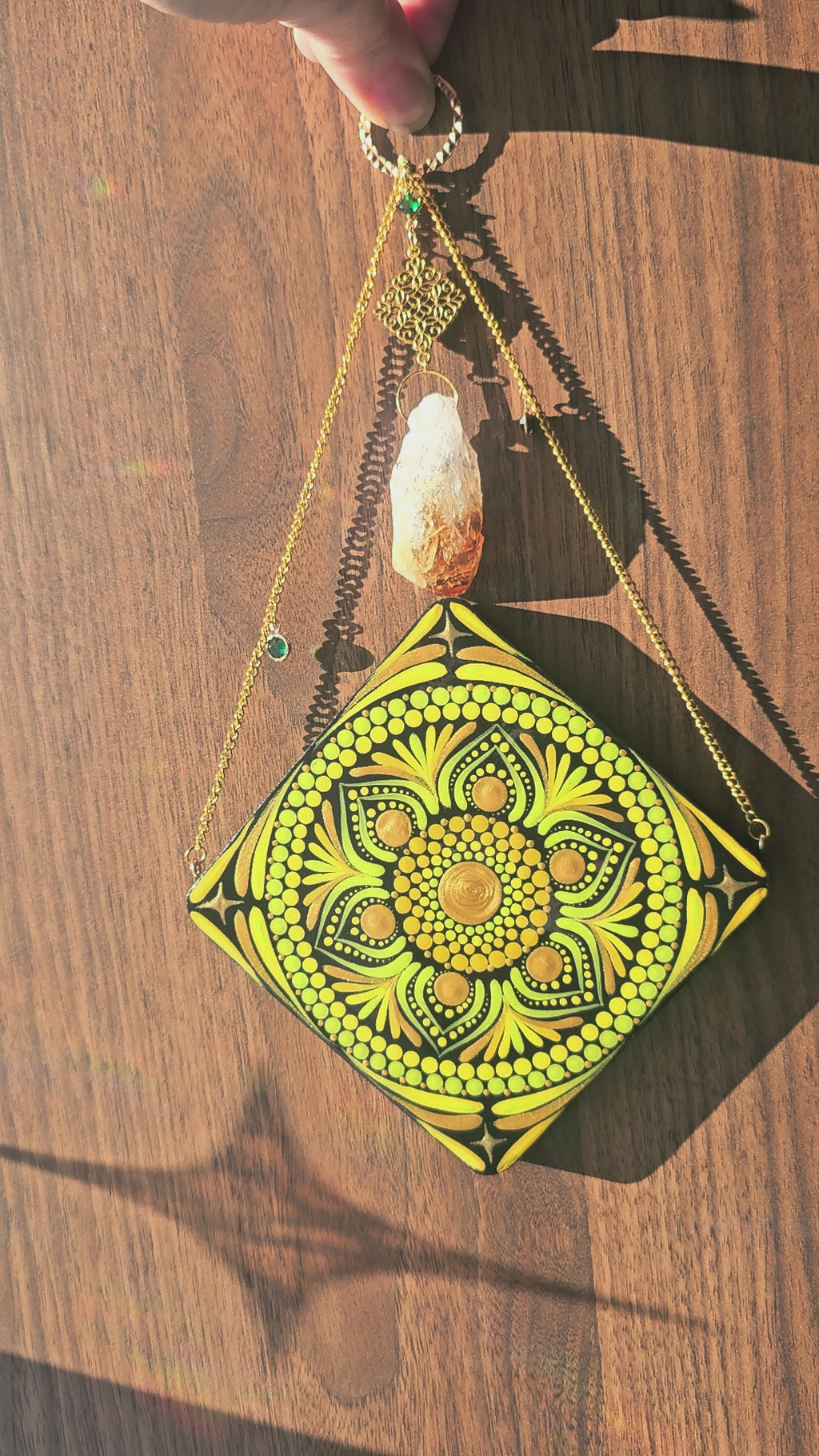 Coasters transformed into wall decorations.