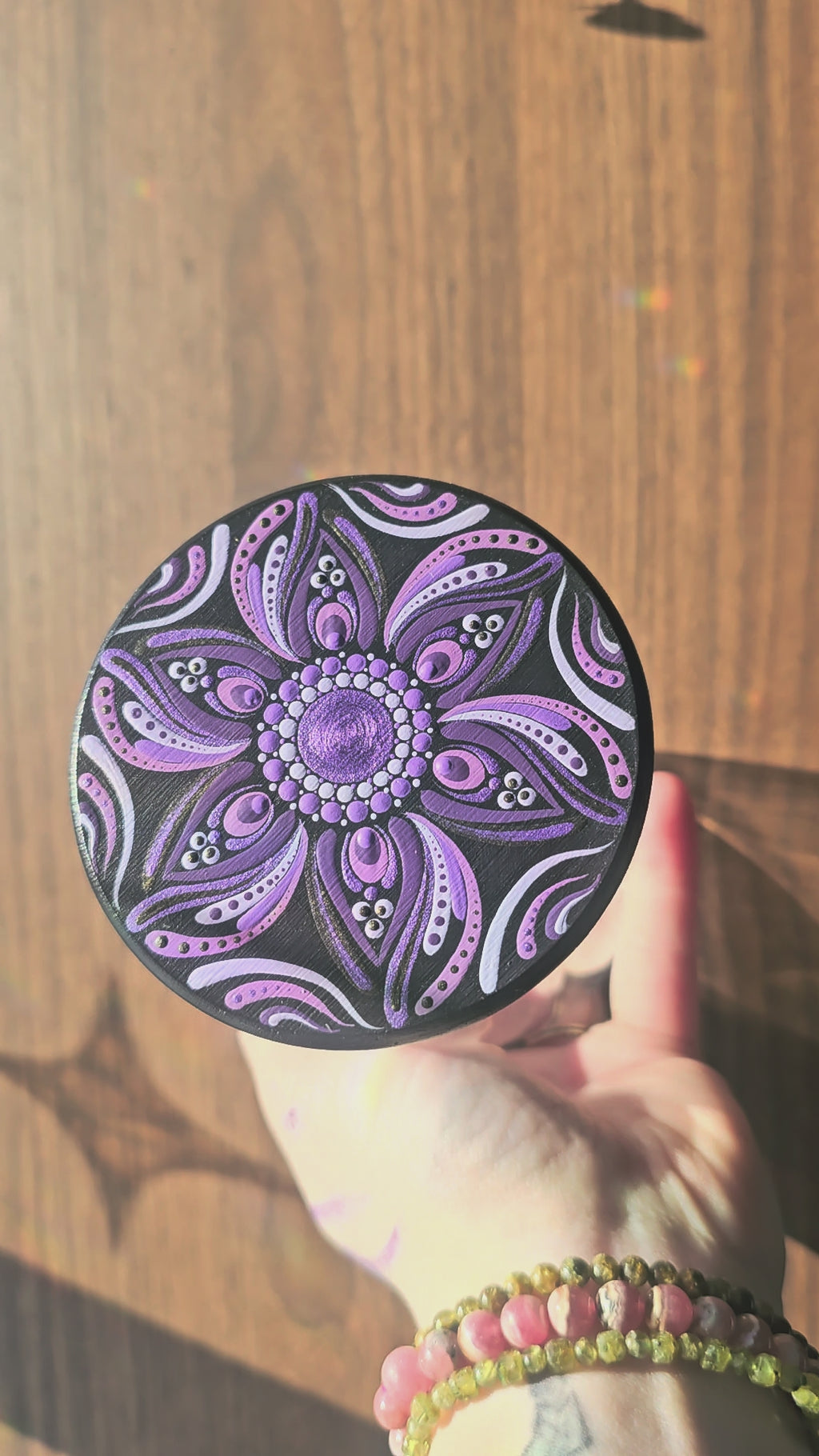 Bol en vitre avec couvercle en bois