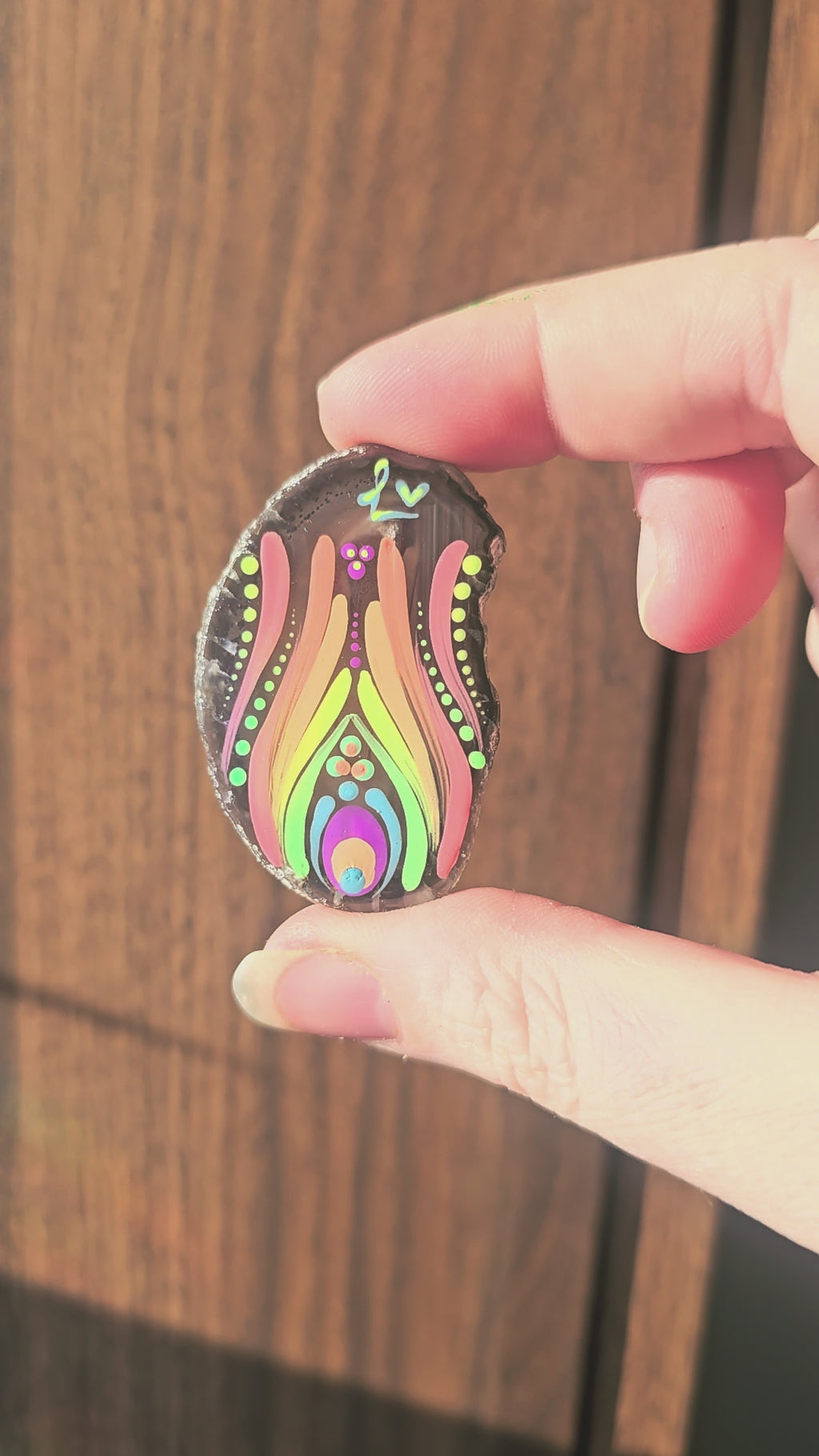 Tranche d'Agate peint UV 🖌️✨