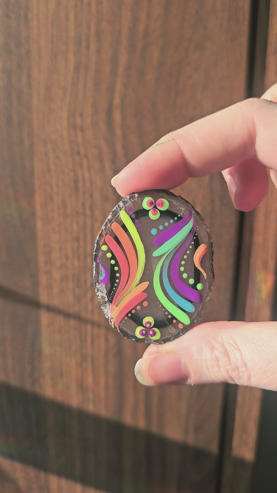 Tranche d'Agate peint UV 🖌️✨