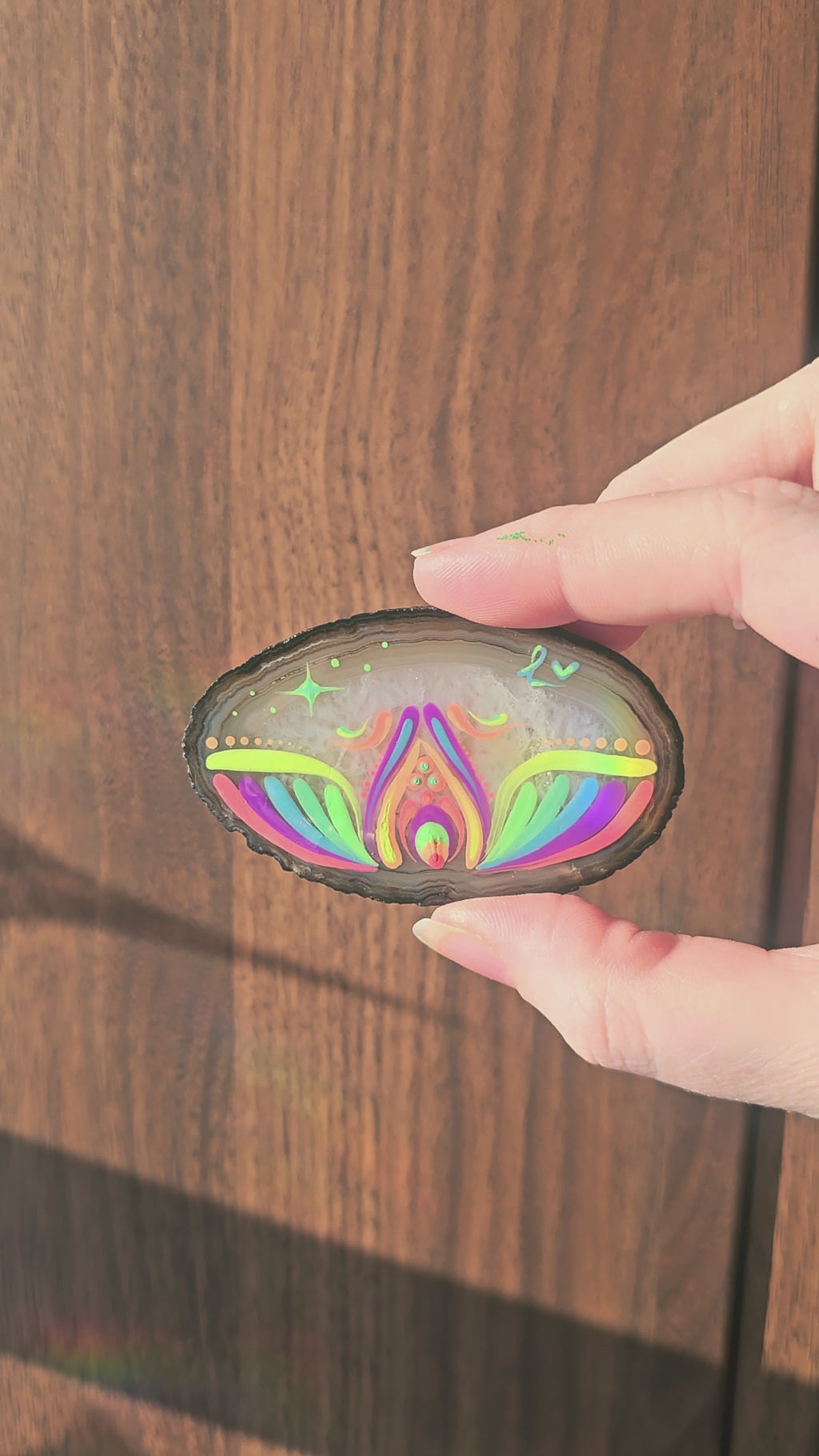 Tranche d'Agate peint UV 🖌️✨