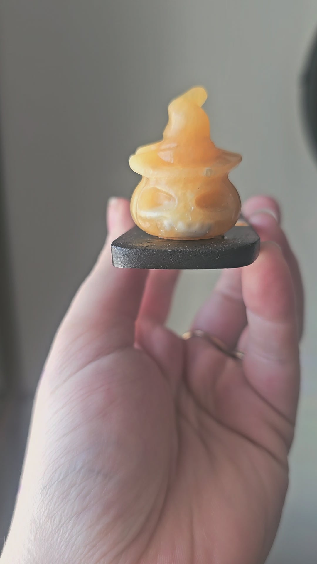 Incense burner with orange calcite pumpkin 🎃✨
