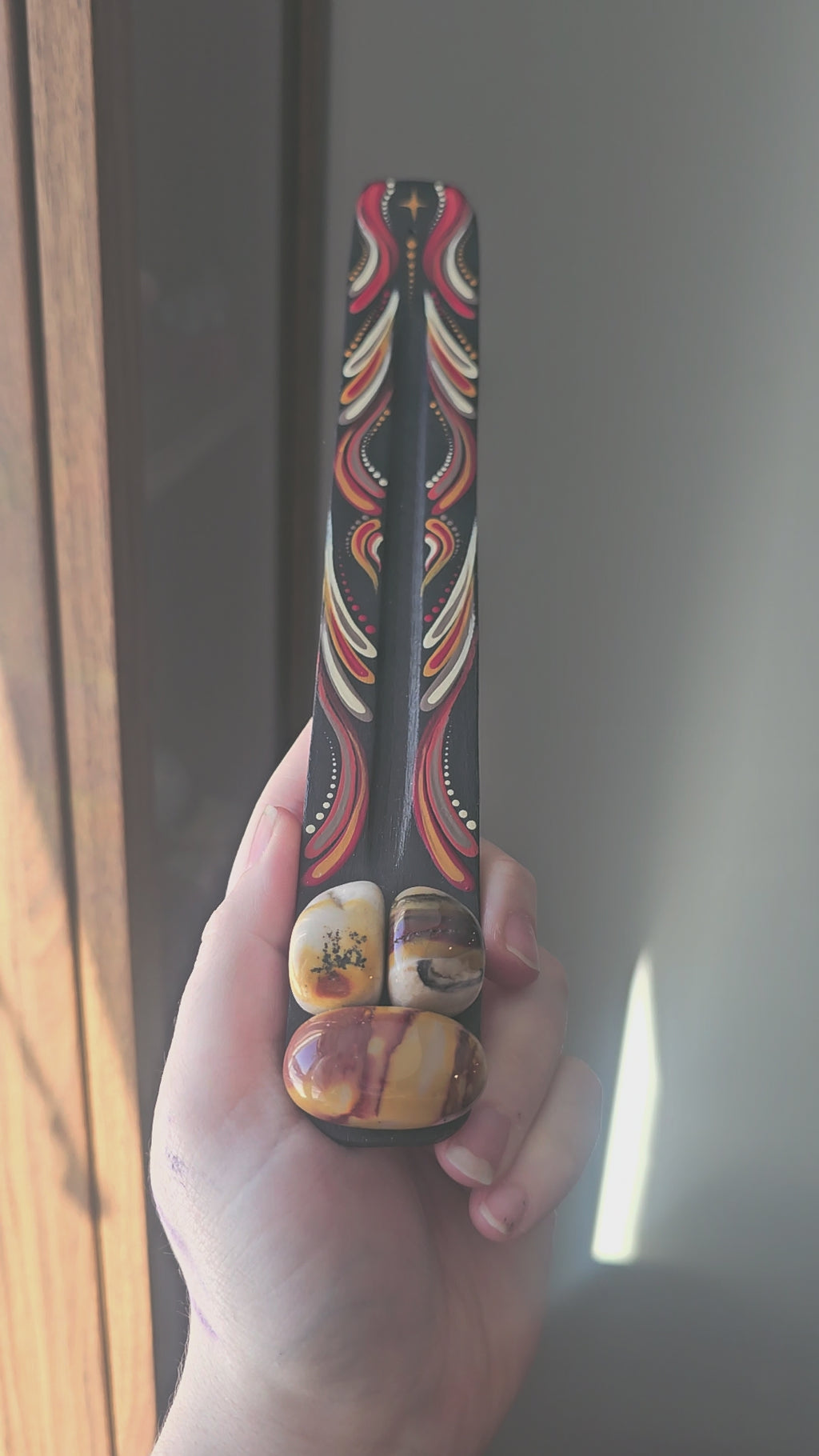 Incense burner with mookaite ❤️‍🔥🐦‍🔥