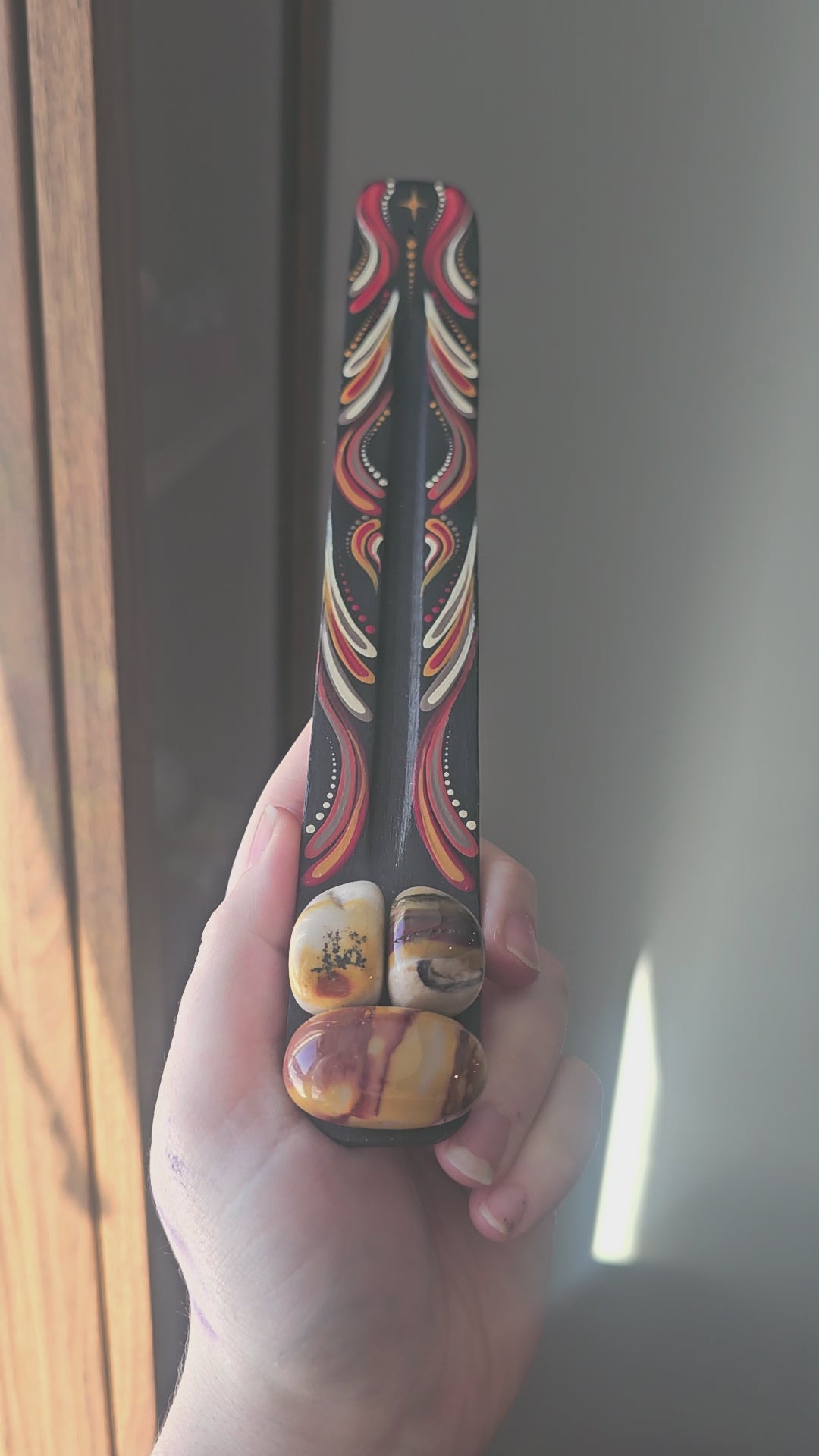 Incense burner with mookaite ❤️‍🔥🐦‍🔥