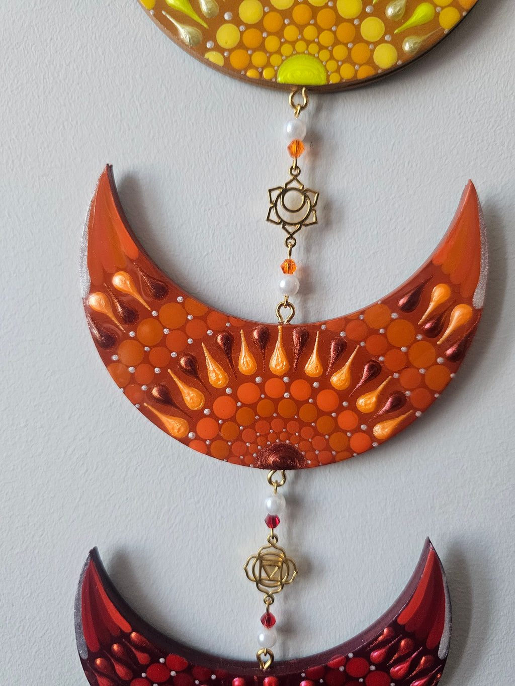 Banner representing the chakras in the shape of moons ✨🌙