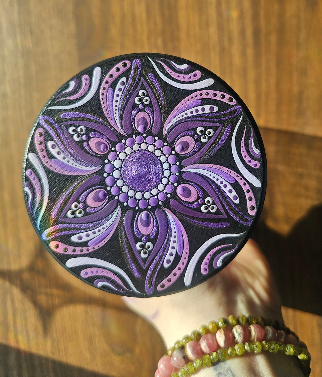 Bol en vitre avec couvercle en bois