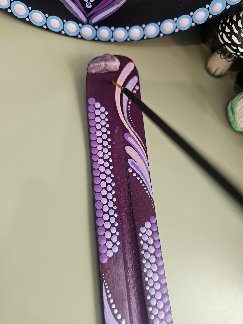 Incense burner with Amethyst 🌜💜✨