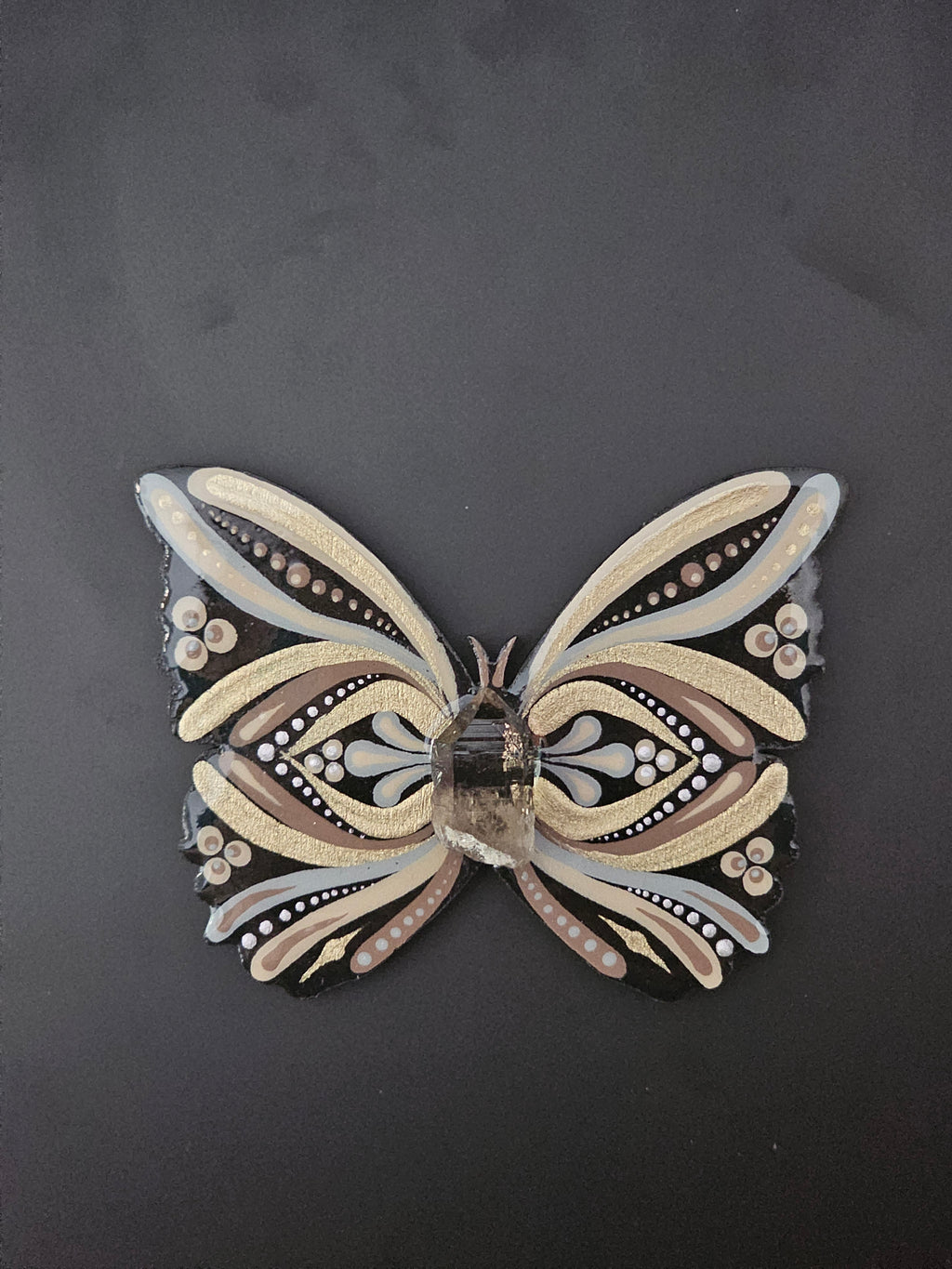 Aimant papillon quartz fumée