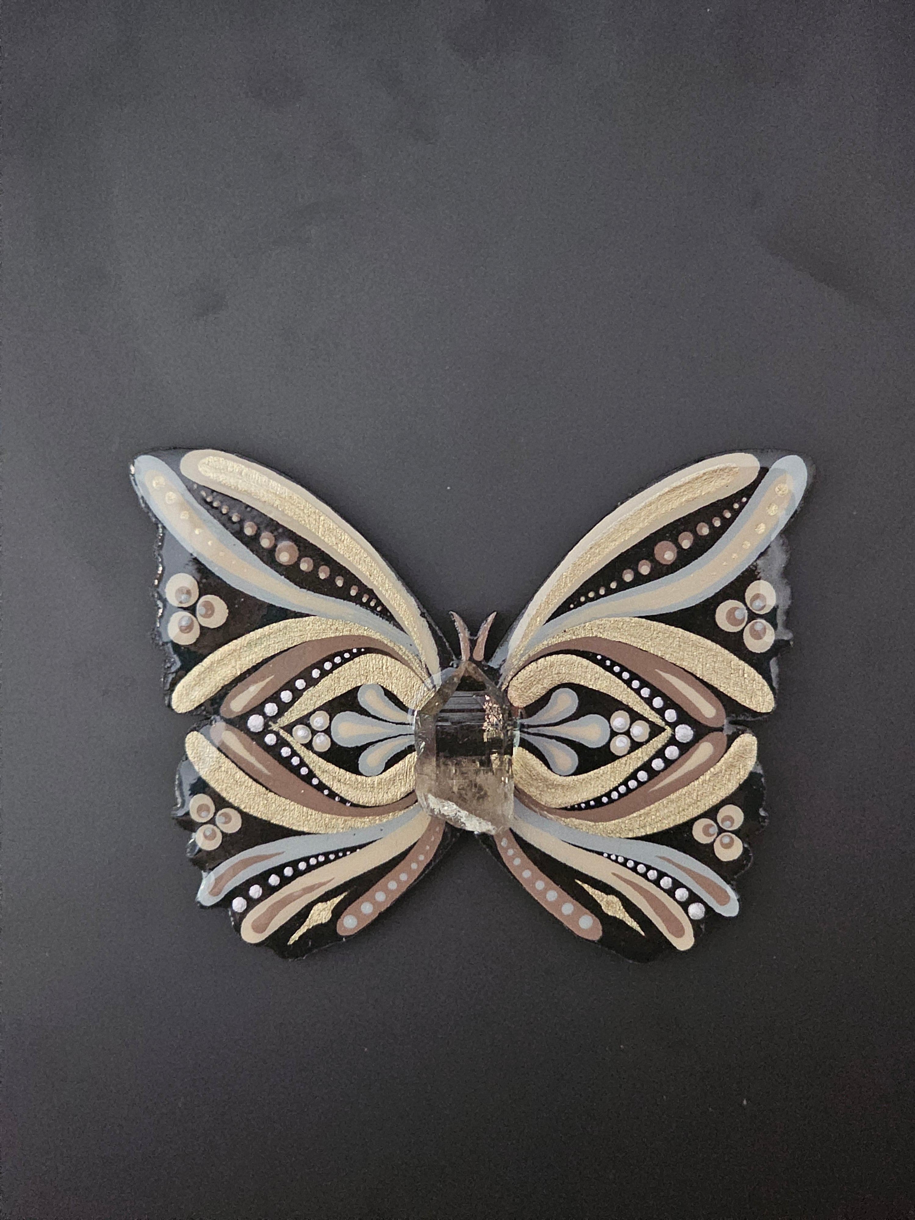 Aimant papillon quartz fumée