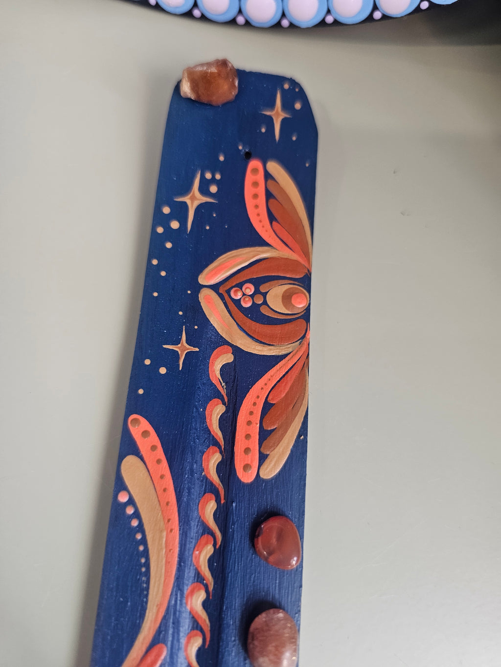 Incense burner with tangerine quartz 🍊