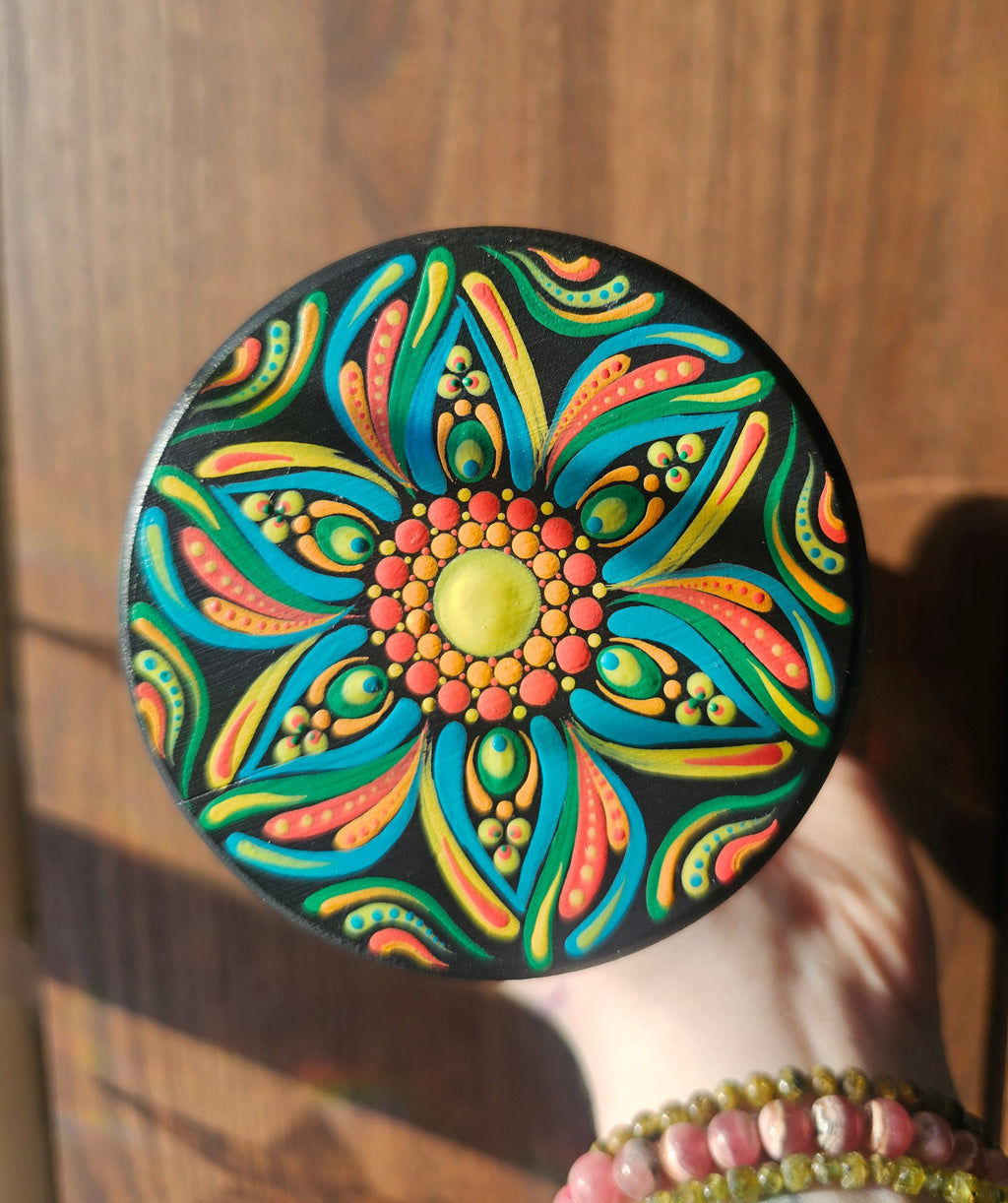 Bol en vitre avec couvercle en bois