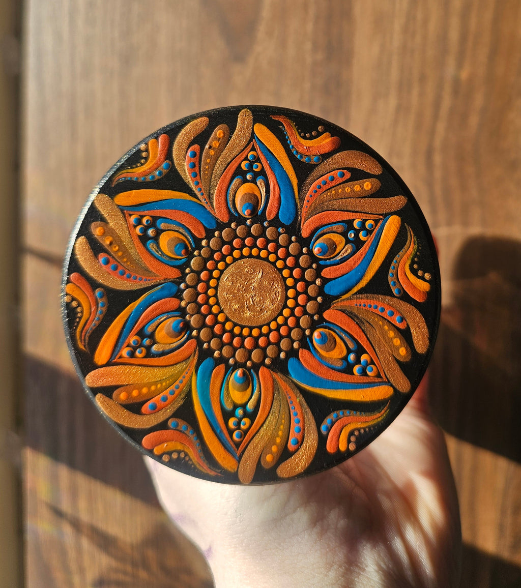 Bol en vitre avec couvercle en bois