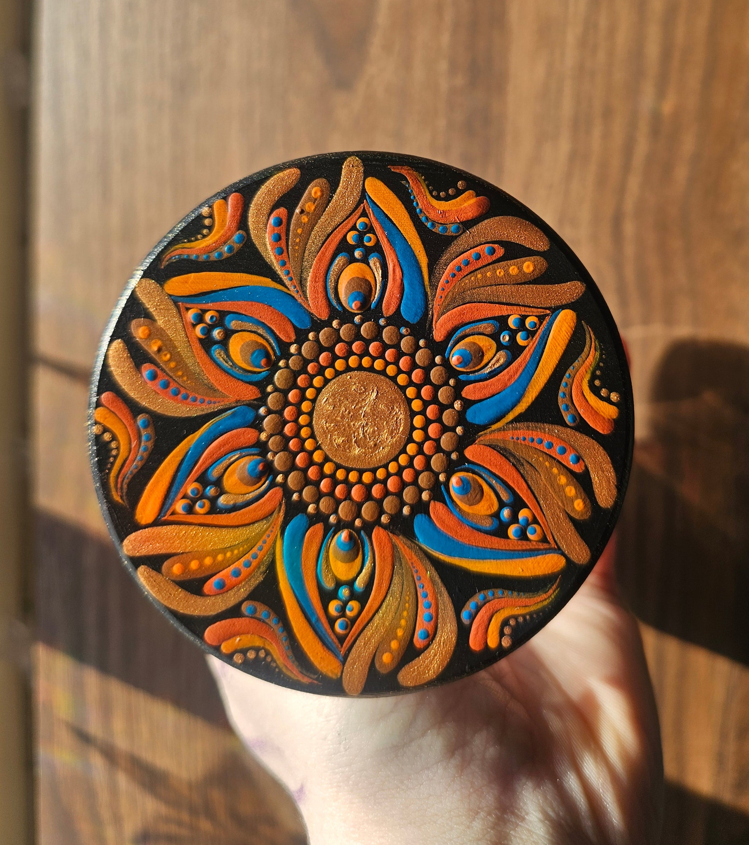 Bol en vitre avec couvercle en bois