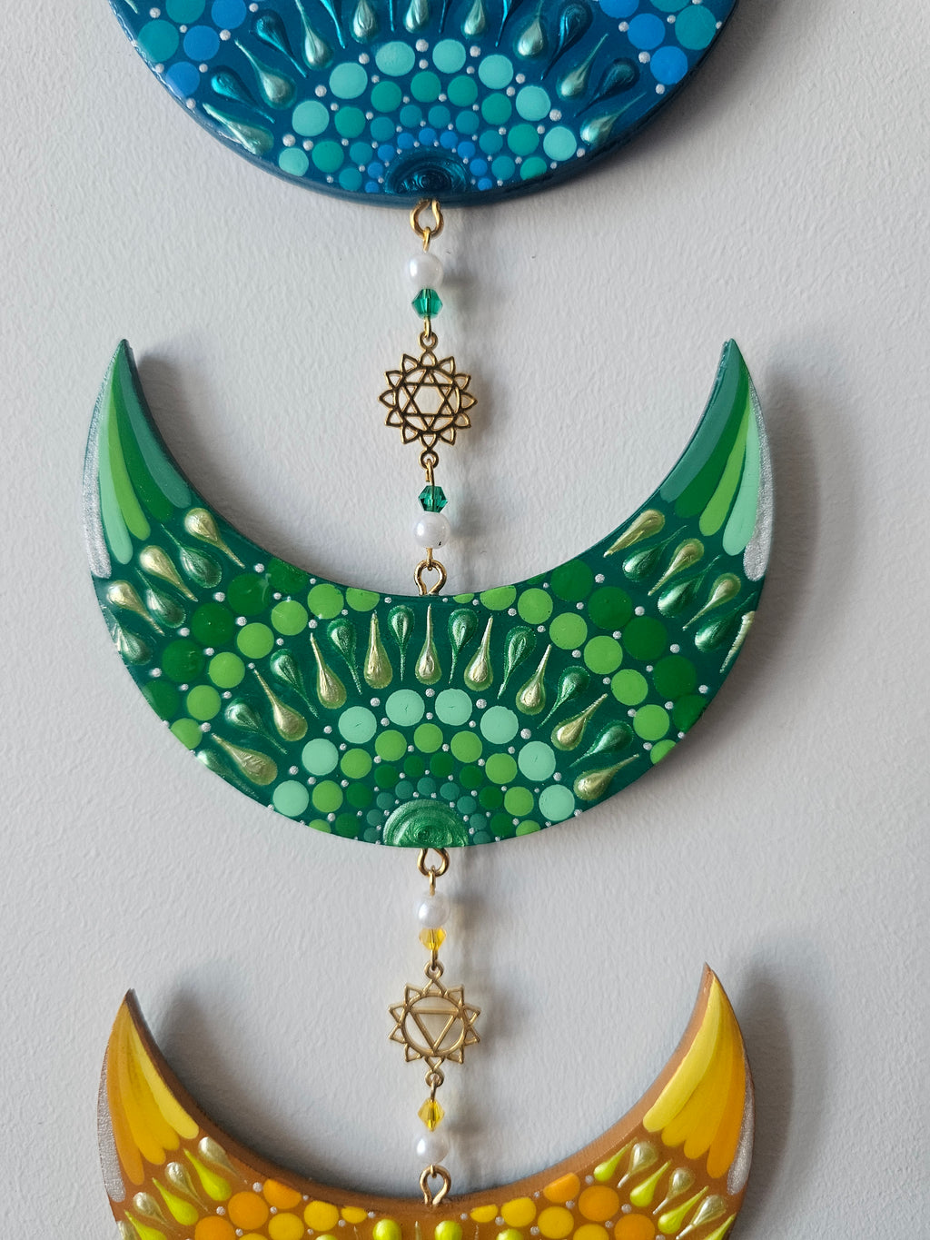 Banner representing the chakras in the shape of moons ✨🌙