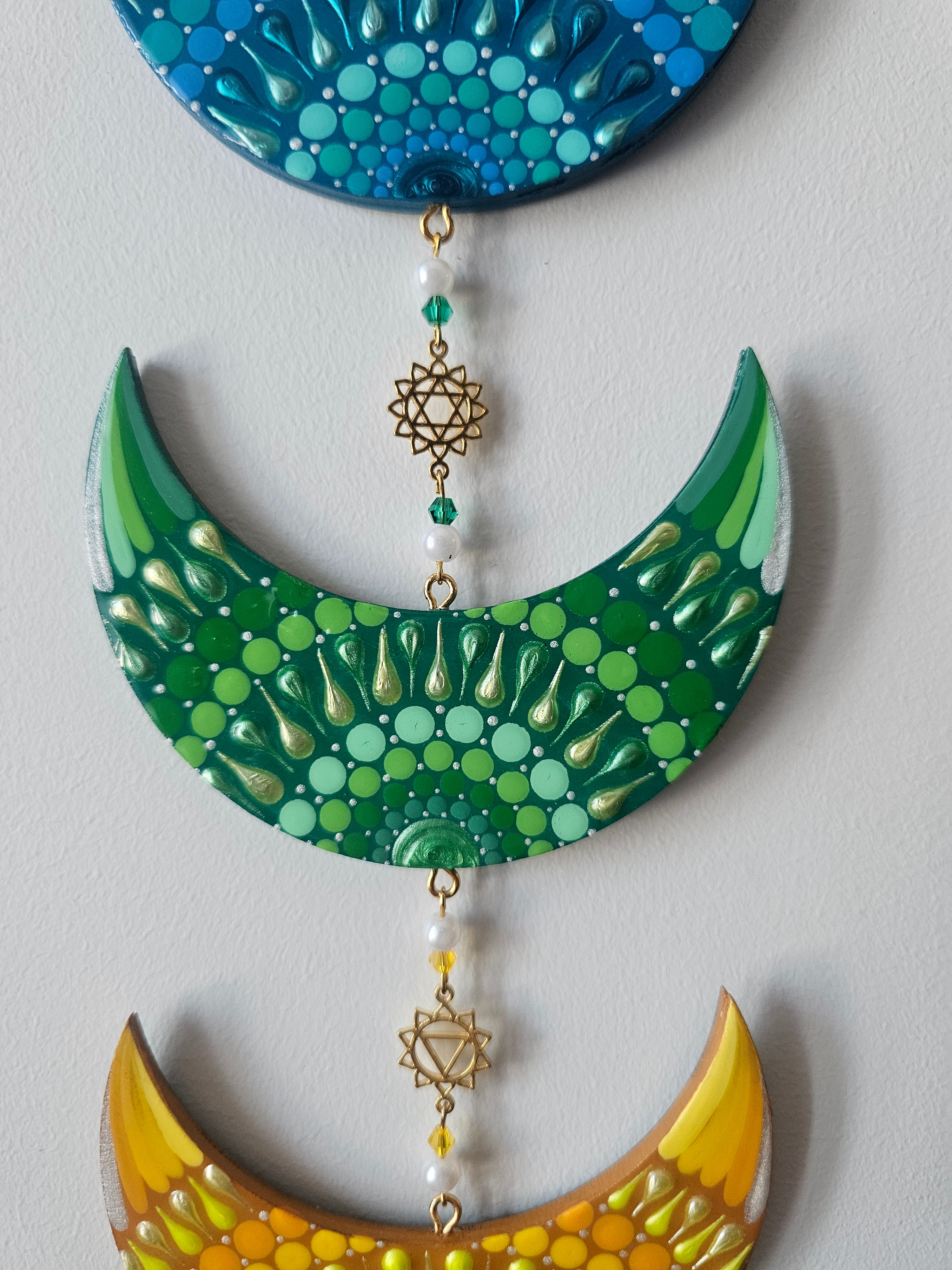 Banner representing the chakras in the shape of moons ✨🌙