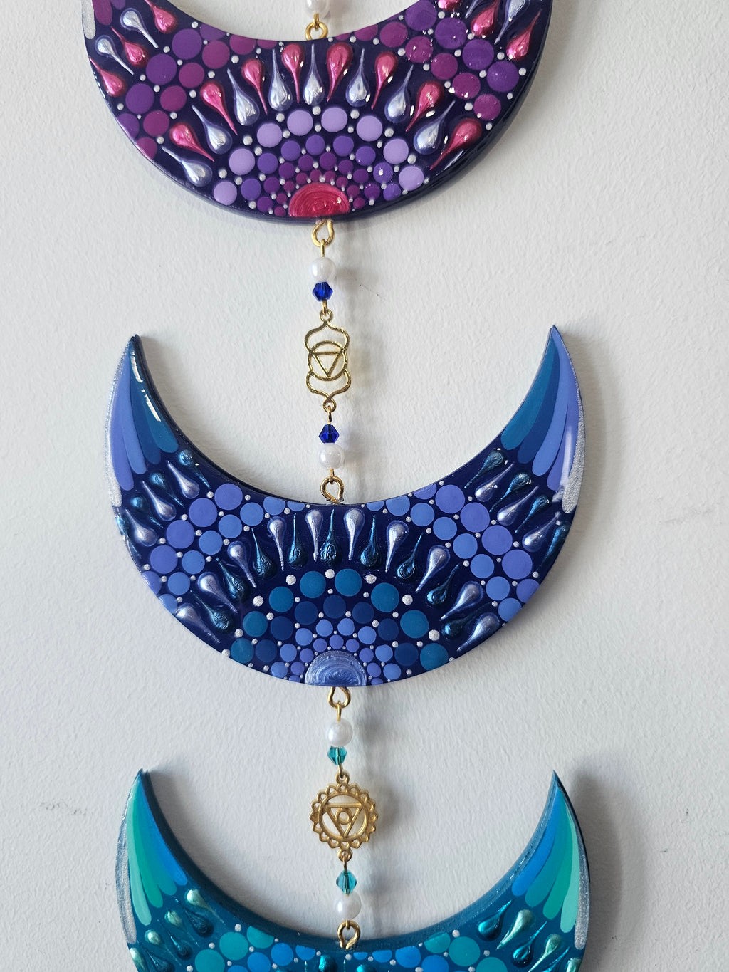 Banner representing the chakras in the shape of moons ✨🌙