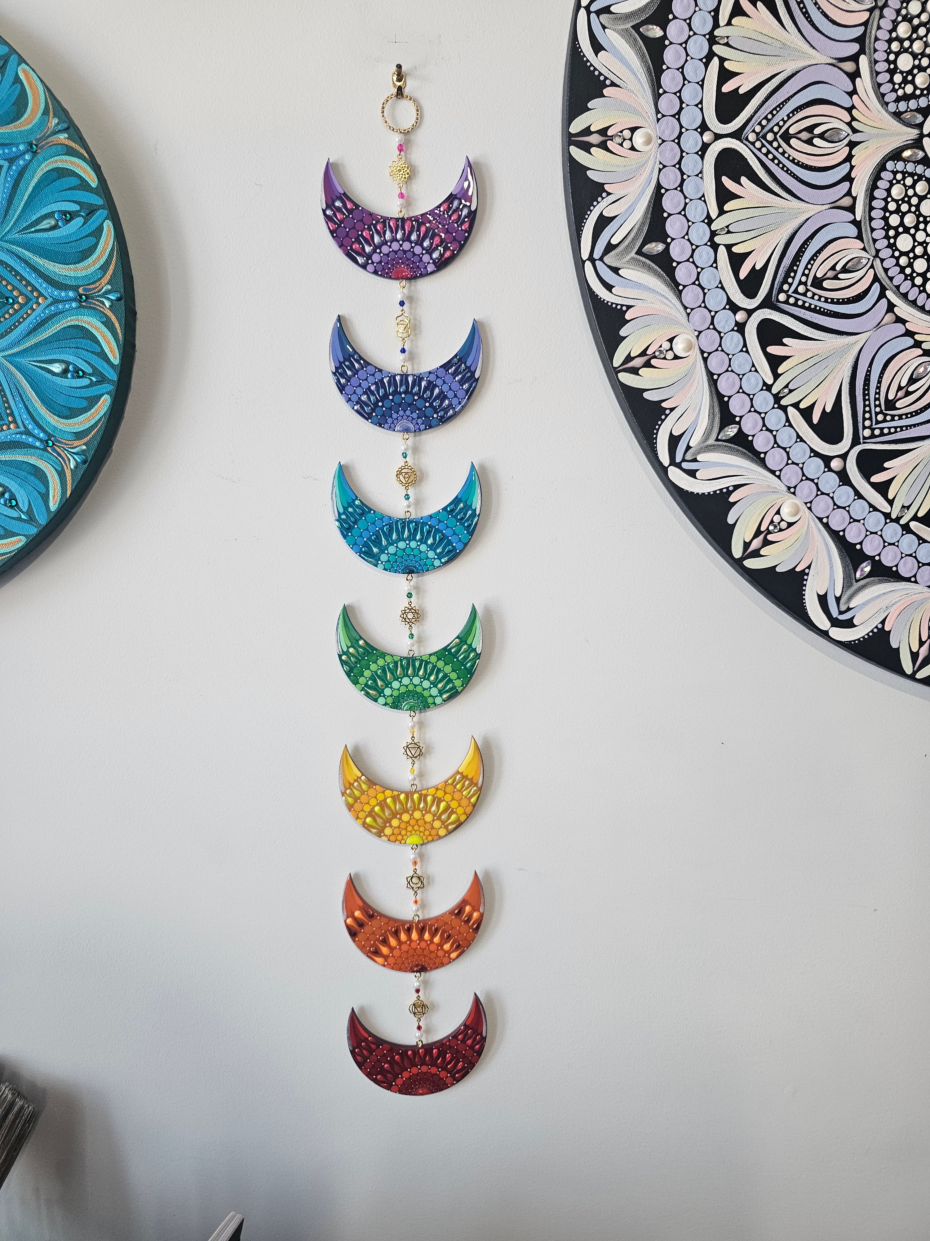 Banner representing the chakras in the shape of moons ✨🌙