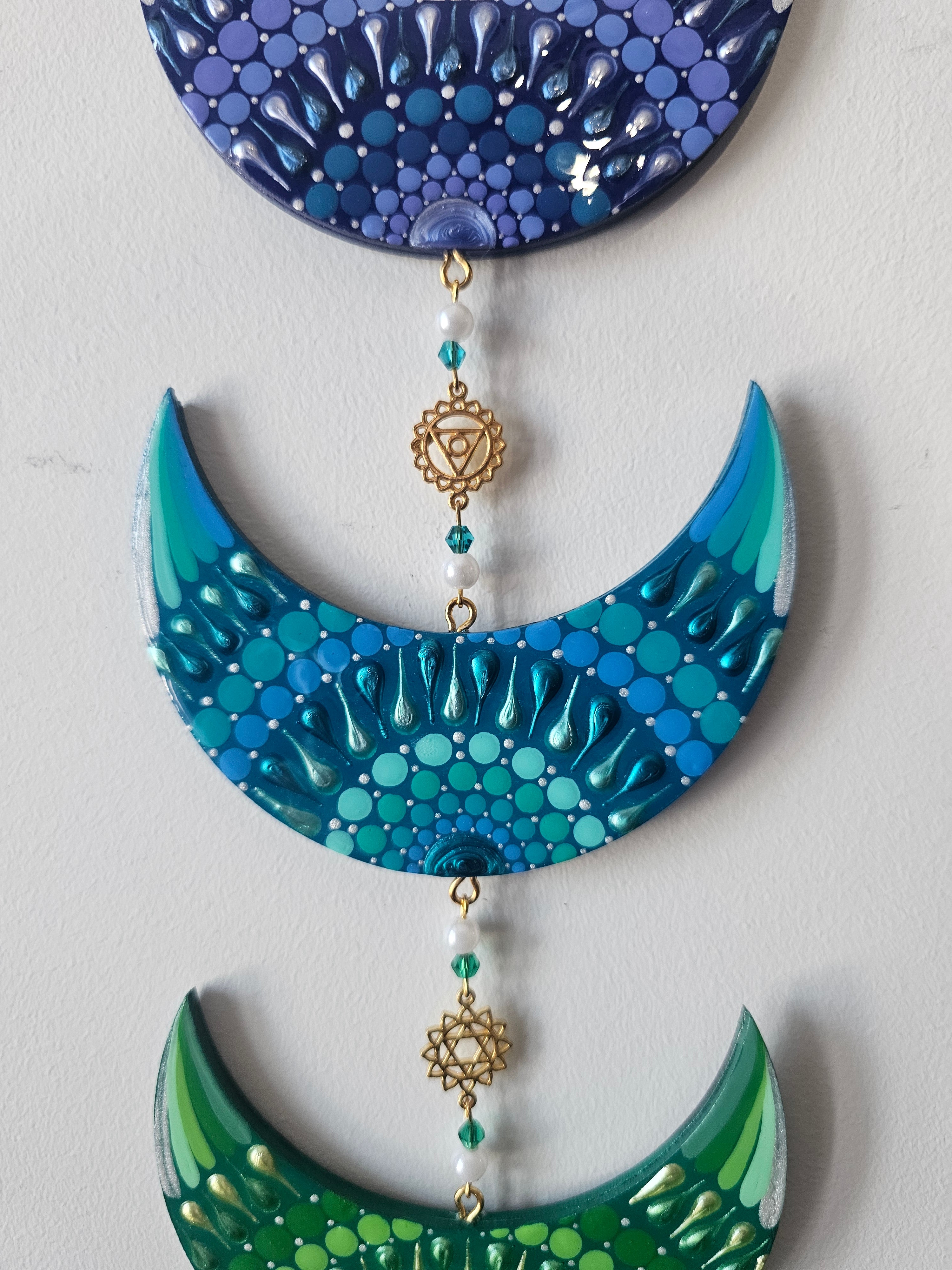 Banner representing the chakras in the shape of moons ✨🌙